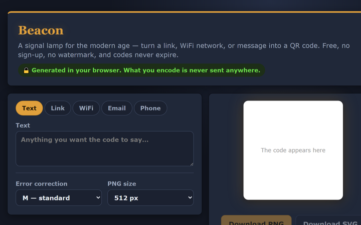 Beacon screenshot