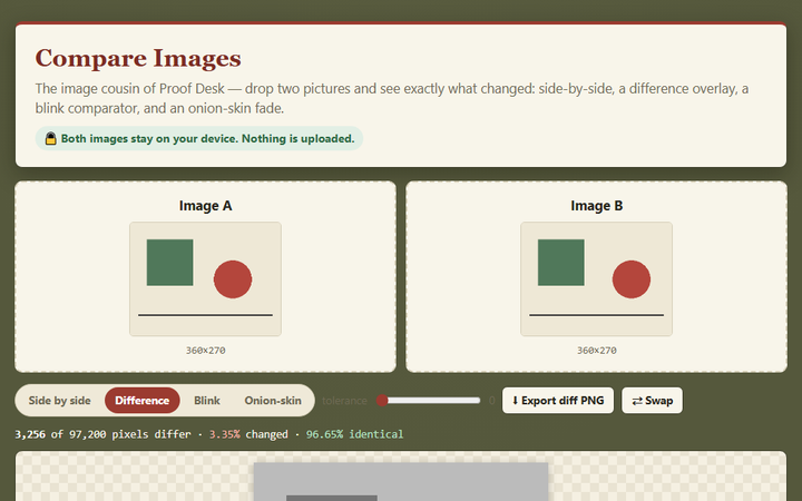 Compare Images screenshot