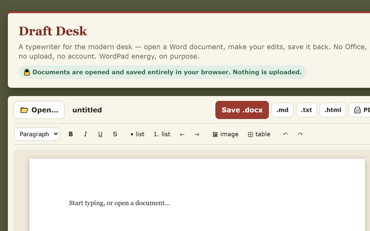 Draft Desk screenshot