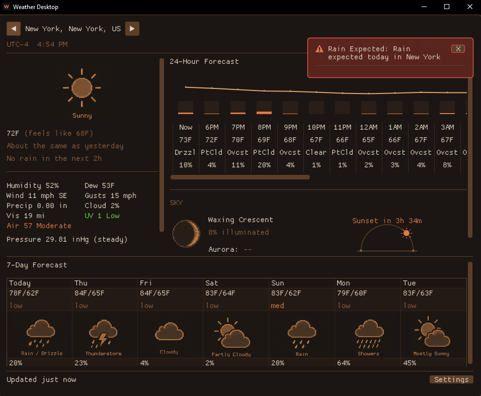 weather desktop screenshot